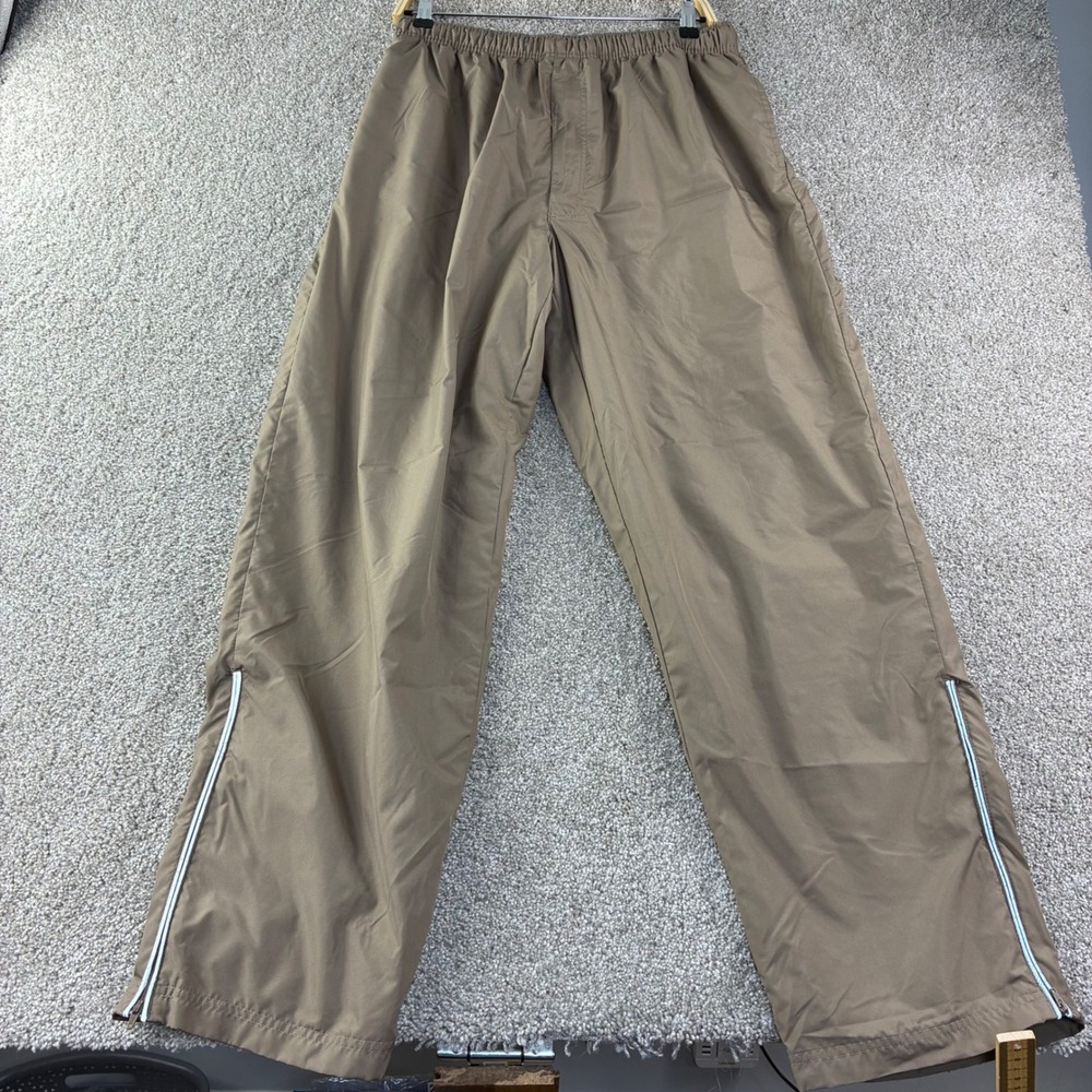 D.A.C. Performance Track Pants Mens L Tan Mesh Lined Ankle Zip Gorpcore Active - Picture 8 of 13